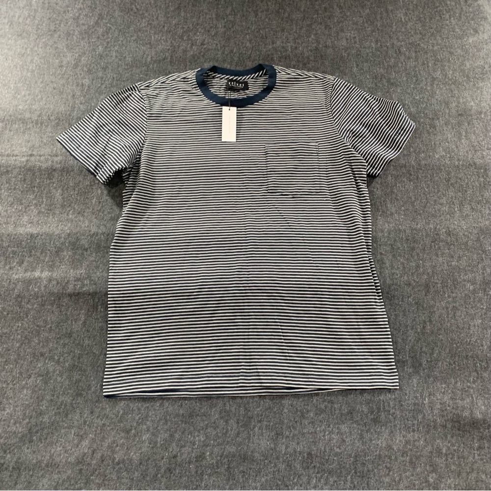 NWT VELVET BY GRAHAM & SPENCER Jeremy Stripe T-Shirt Men's L Billow Pocket